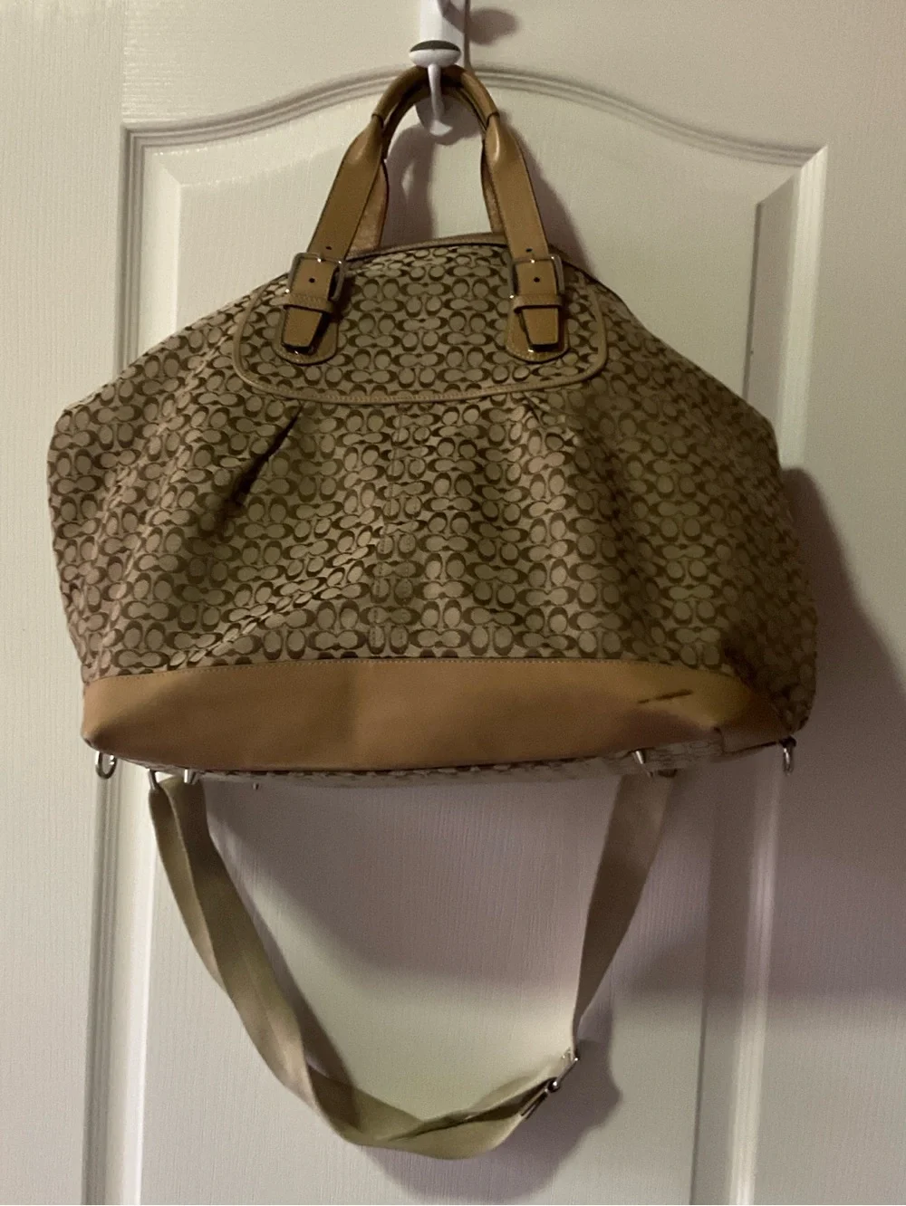 Signature Pattern Tote Bag in Tan